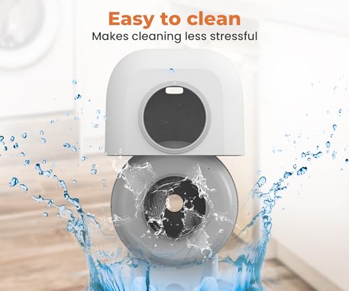 Self-Cleaning Cat Litter Box with Air Vent System,10 Safety Sensors, 100L X-Large Anti Pinch Automatic Cat Litter Box, Suitable for Multi-Cats, with Long Exhaust Duct and App Frees Your Hands